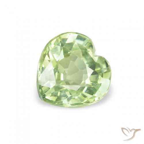 0.67ct Natural Medium Green Sapphire, Heart, VS