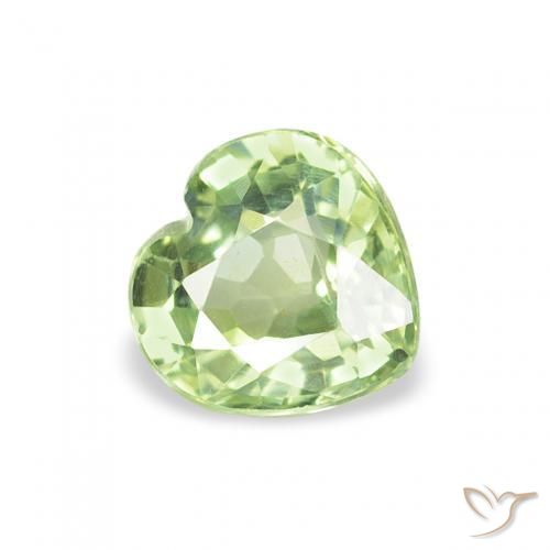 0.67 ct Green Sapphire Stone, Natural Sapphire in Heart Facet Shape for Sale