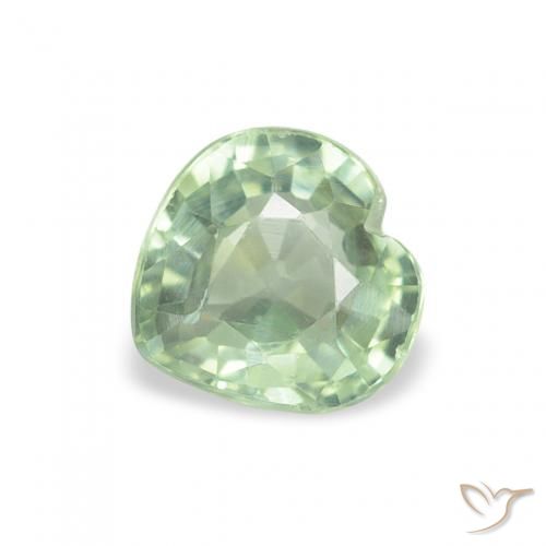 0.67ct Natural Light Forest Green Sapphire, Heart, VS