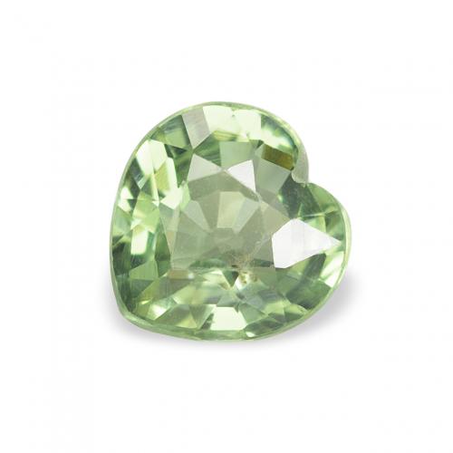 0.67 ct Green Sapphire Gemstone, Sapphire Gem in Heart Facet Shape for Sale.
