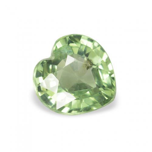 0.67 ct Green Sapphire Stone, Natural Sapphire in Heart Facet Shape for Sale