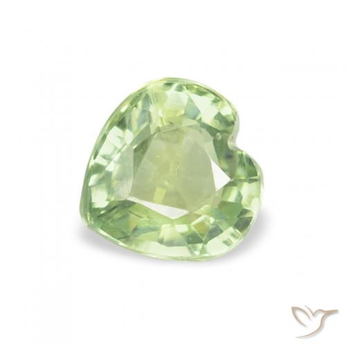 0.68ct Natural Warm Green Sapphire, Heart, VS