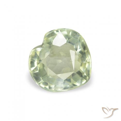 0.62 ct Green Sapphire Stone, Natural Sapphire in Heart Facet Shape for Sale