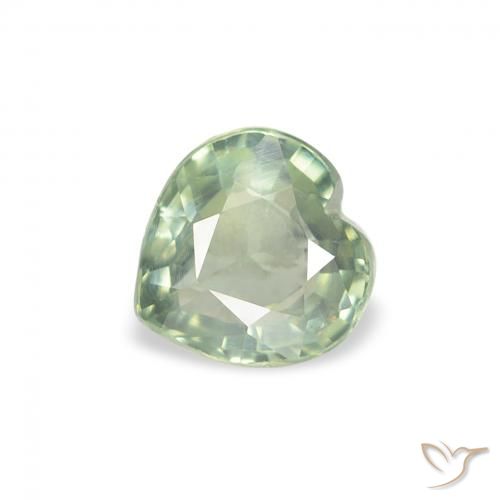 0.67ct Natural Light Green Sapphire, Heart, VS