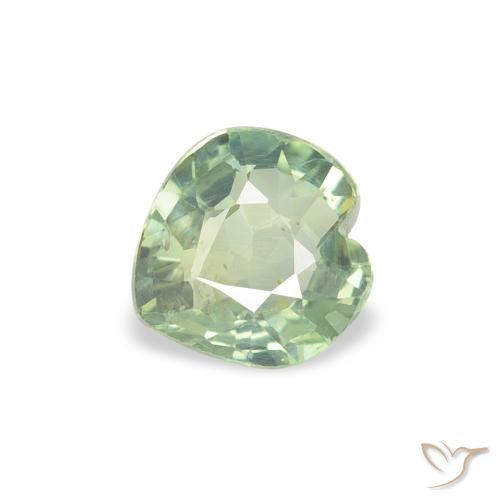 0.65ct Natural Light Green Sapphire, Heart, VS