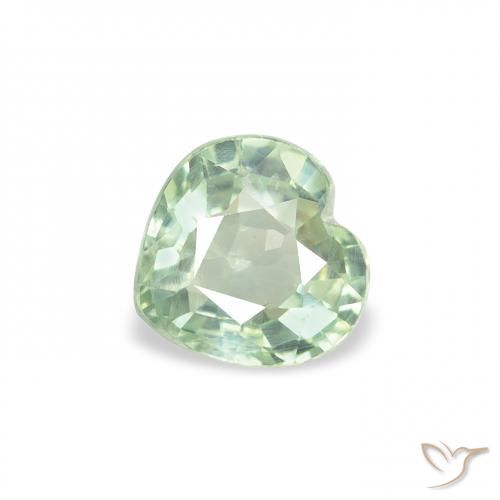 0.68ct Natural Light Green Sapphire, Heart, VS