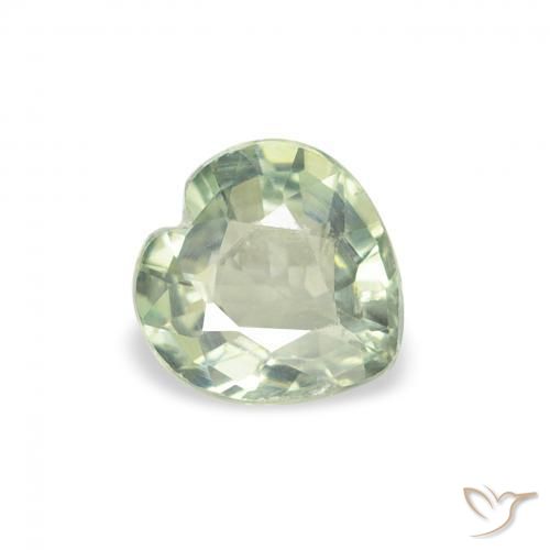 0.66 ct Green Sapphire Stone, Natural Sapphire in Heart Facet Shape for Sale