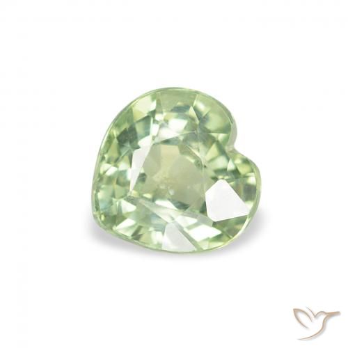 0.74ct Natural Light Green Sapphire, Heart, VS