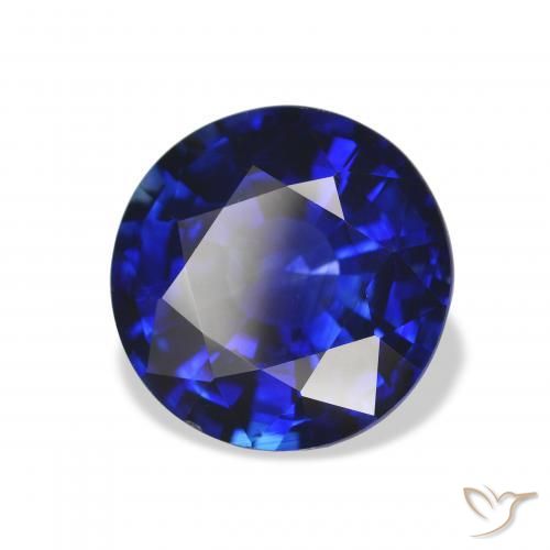 7.03 ct Blue Sapphire Stone, Natural Sapphire in Round Facet Shape for Sale