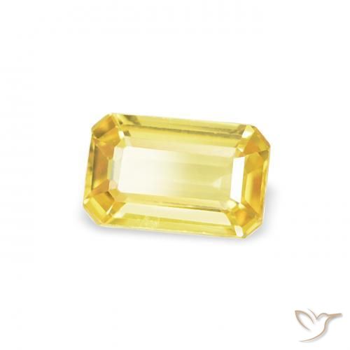 3.69 ctw Yellow Sapphire Stones, Natural Sapphire in Octagon Step Cut Shape for Sale