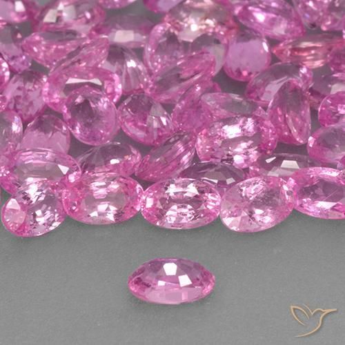 Sapphire Gemstones in 5.1 x 3.3 mm Size for Sale, Sapphire Stones in Medium Pink Color