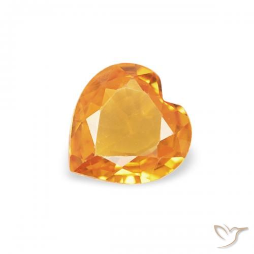 0.32ct Natural Orange-Gold Sapphire, Heart, VS, Photo A