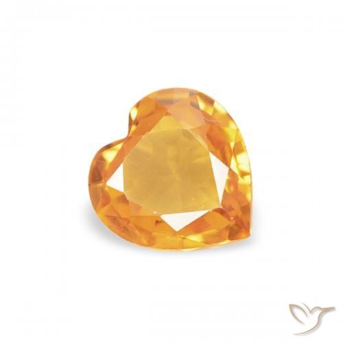 0.32 ct Golden Sapphire Stone, Natural Sapphire in Heart Facet Shape for Sale