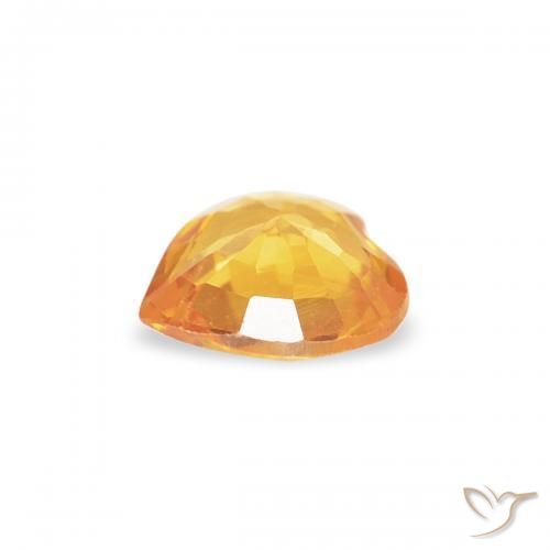 Sapphire Gemstone in 4.6 x 4.4 mm Size for Sale, Sapphire Stone in Orange-Gold Color