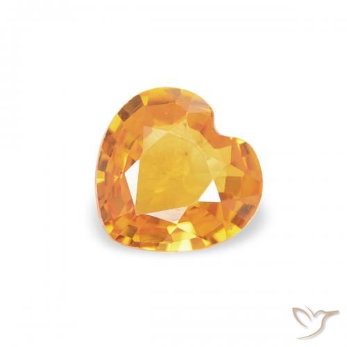 0.37ct Natural Medium Orange Sapphire, Heart, VS, Photo A