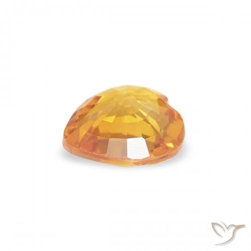 Sapphire Gemstone in 4.5 x 4.4 mm Size for Sale, Sapphire Stone in Medium Orange Color