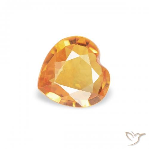0.32ct Natural Orange-Gold Sapphire, Heart, VS