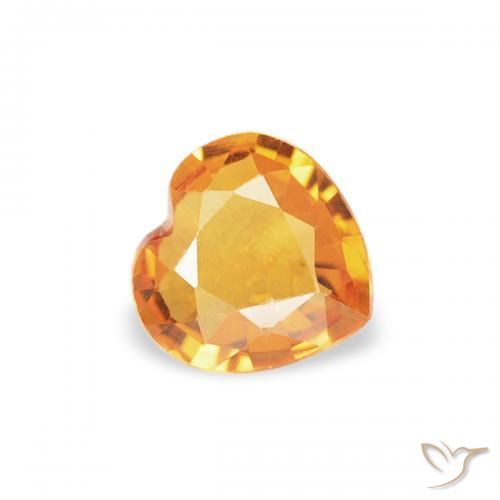 0.32 ct Golden Sapphire Stone, Natural Sapphire in Heart Facet Shape for Sale