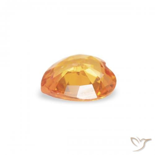 Sapphire Gemstone in 4.5 x 4.5 mm Size for Sale, Sapphire Stone in Orange-Gold Color