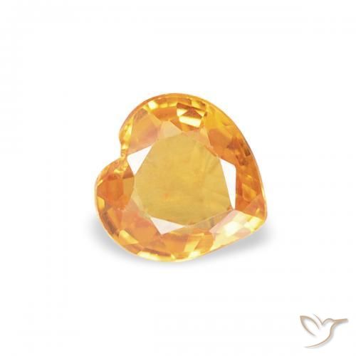 0.32 ct Golden Sapphire Stone, Natural Sapphire in Heart Facet Shape for Sale
