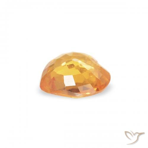Sapphire Gemstone in 4.4 x 4.4 mm Size for Sale, Sapphire Stone in Orange-Gold Color