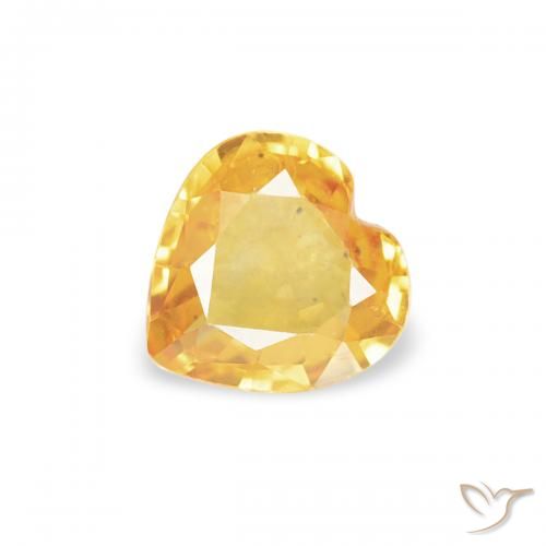 0.34ct Natural Bright Gold Sapphire, Heart, VS