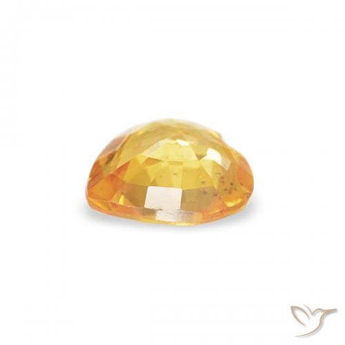 Sapphire Gemstone in 4.5 x 4.5 mm Size for Sale, Sapphire Stone in Bright Gold Color