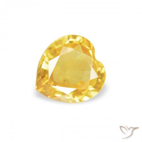0.36ct Natural Medium Golden Sapphire, Heart, VS