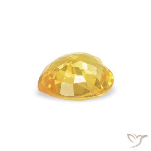 Sapphire Gemstone in 4.6 x 4.4 mm Size for Sale, Sapphire Stone in Medium Golden Color