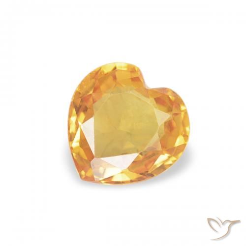 0.41ct Natural Medium Orange Sapphire, Heart, VS, Photo A