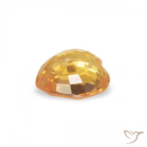 Sapphire Gemstone in 4.6 x 4.6 mm Size for Sale, Sapphire Stone in Medium Orange Color