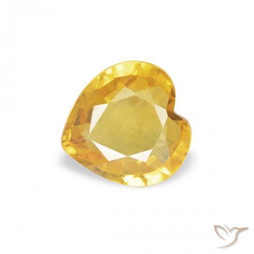 0.40ct Natural Golden Orange Sapphire, Heart, VS