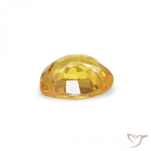 Sapphire Gemstone in 4.6 x 4.5 mm Size for Sale, Sapphire Stone in Golden Orange Color