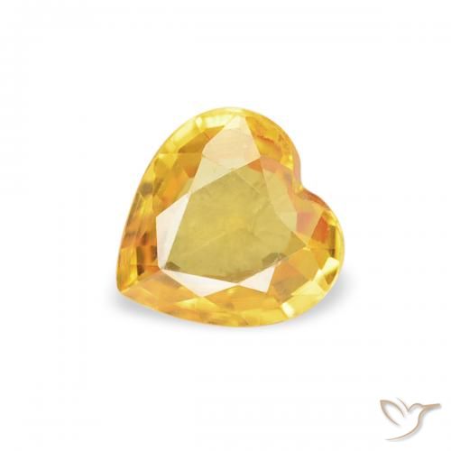 0.36ct Natural Golden Sapphire, Heart, VS