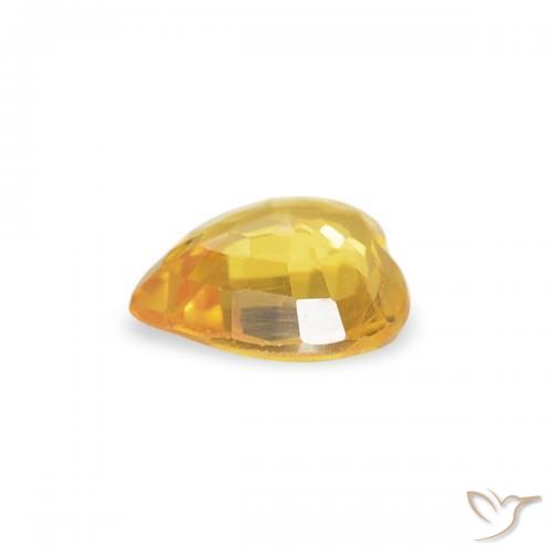 Sapphire Gemstone in 4.6 x 4.5 mm Size for Sale, Sapphire Stone in Golden Color