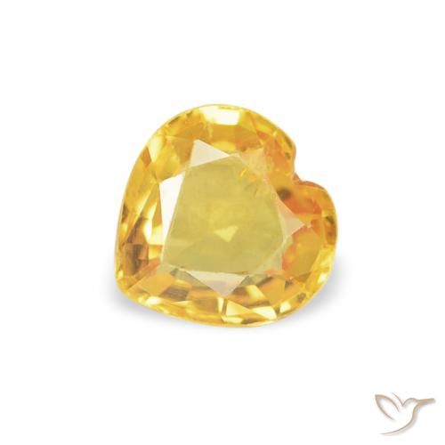 0.42ct Natural Golden Sapphire, Heart, VS