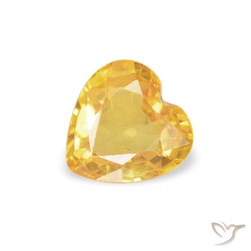 0.39ct Natural Medium Gold Sapphire, Heart, VS