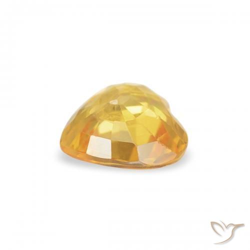 Sapphire Gemstone in 4.6 x 4.5 mm Size for Sale, Sapphire Stone in Medium Gold Color