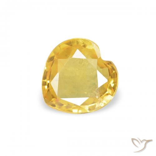 0.34ct Natural Golden Sapphire, Heart, VS, Photo A