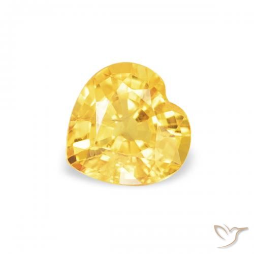 0.43ct Natural Bright Gold Sapphire, Heart, VS, Photo A