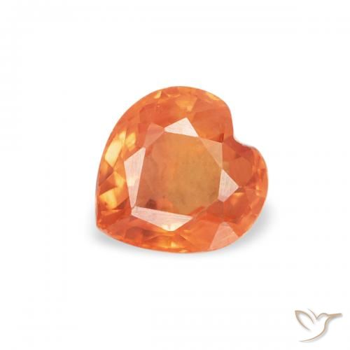 0.42ct Natural Warm Apricot Orange Sapphire, Heart, VVS-VS