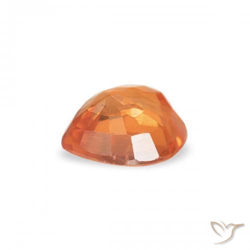 Sapphire Gemstone in 4.6 x 4.5 mm Size for Sale, Sapphire Stone in Warm Apricot Orange Color