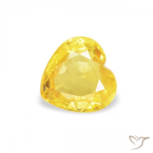 0.40ct Natural Bumblebee Yellow Sapphire, Heart, VS