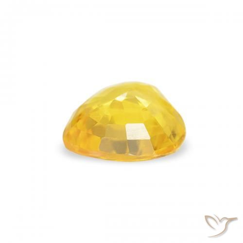 Sapphire Gemstone in 4.6 x 4.5 mm Size for Sale, Sapphire Stone in Bumblebee Yellow Color