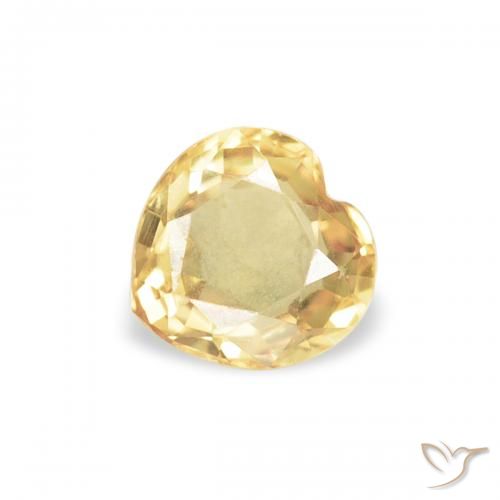 0.40ct Natural Light Golden-Yellow Sapphire, Heart, VS