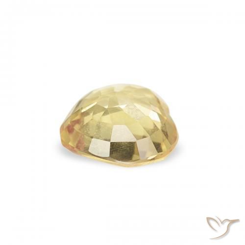 Sapphire Gemstone in 4.5 x 4.4 mm Size for Sale, Sapphire Stone in Light Golden-Yellow Color