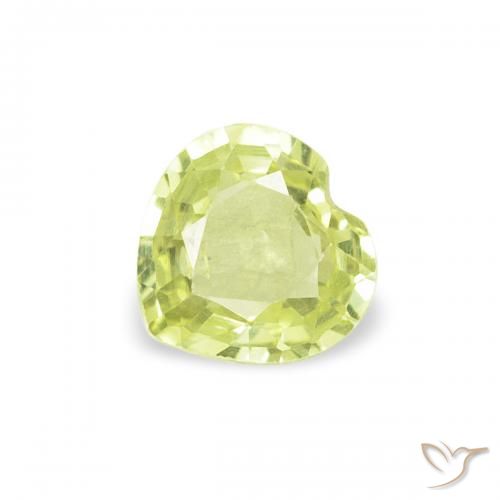 0.36ct Natural Lime Green Sapphire, Heart, VS