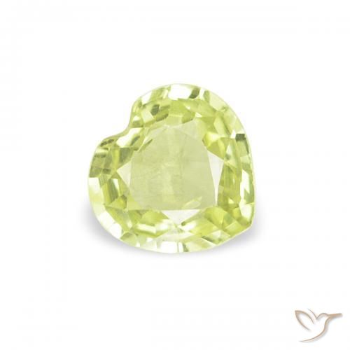 0.36 ct Green Sapphire Stone, Natural Sapphire in Heart Facet Shape for Sale