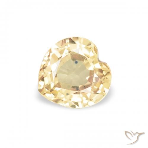 0.43ct Natural Light Yellow Sapphire, Heart, VVS-VS