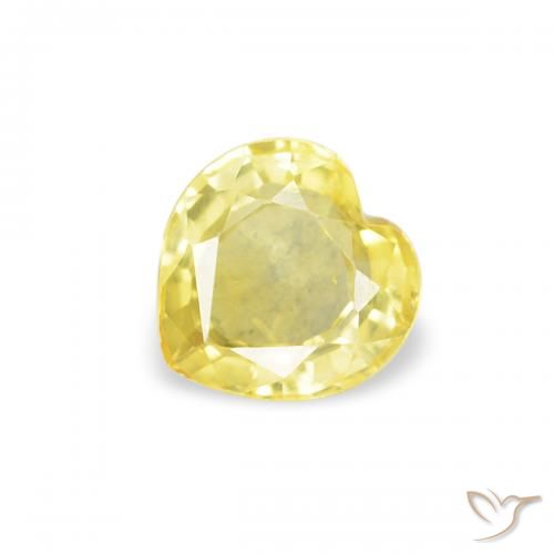 0.40ct Natural Light Yellow Sapphire, Heart, VS, Photo A